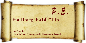 Perlberg Eulália névjegykártya